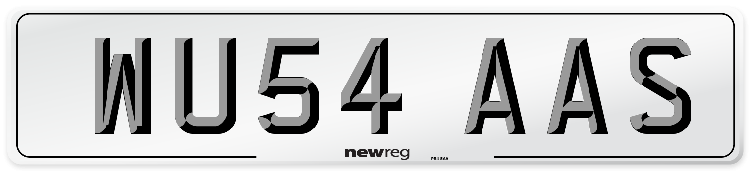 WU54 AAS Number Plate from New Reg